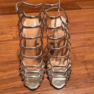 SCHUTZ SILVER STILETTOS